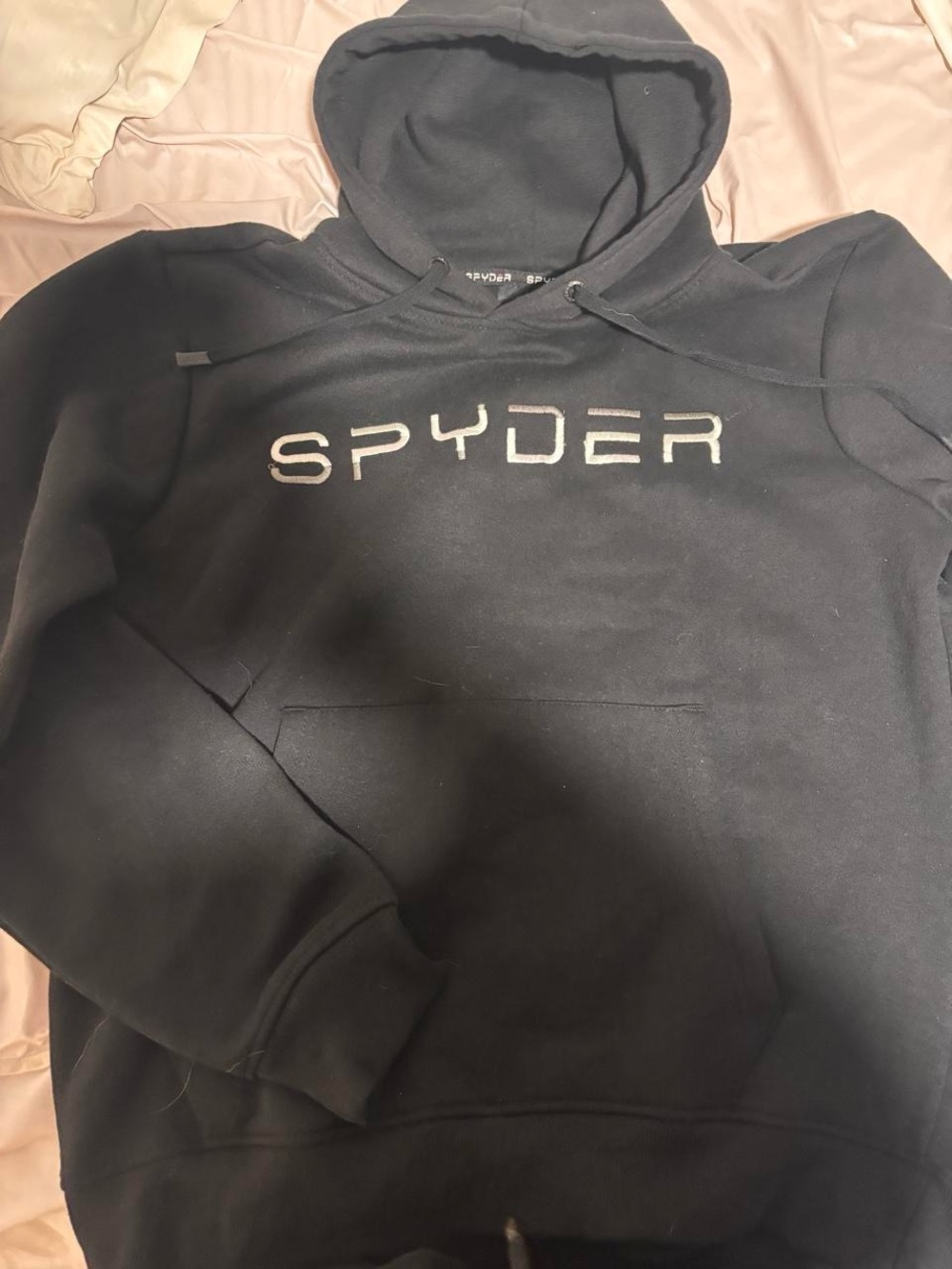 Spyder Men's Black Hoodie with Contrasting Logo